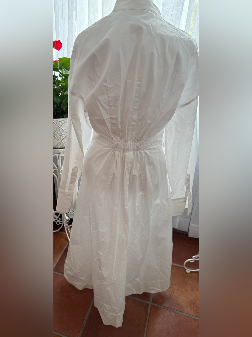 STAUD White Cotton Maxi Long-Sleeve Button-Front Dress - Size M - Picture 2 of 3